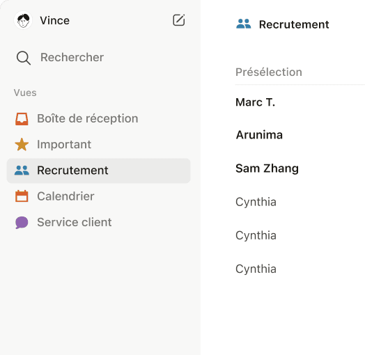 Aperçu de l’application Notion Mail