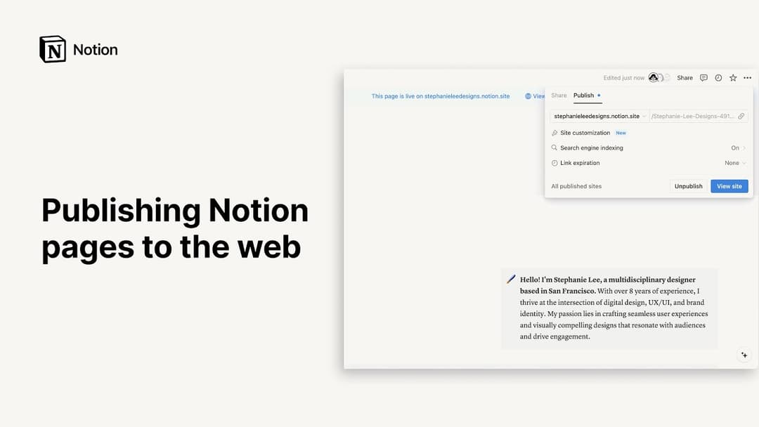 Publicar un sitio de Notion Sites