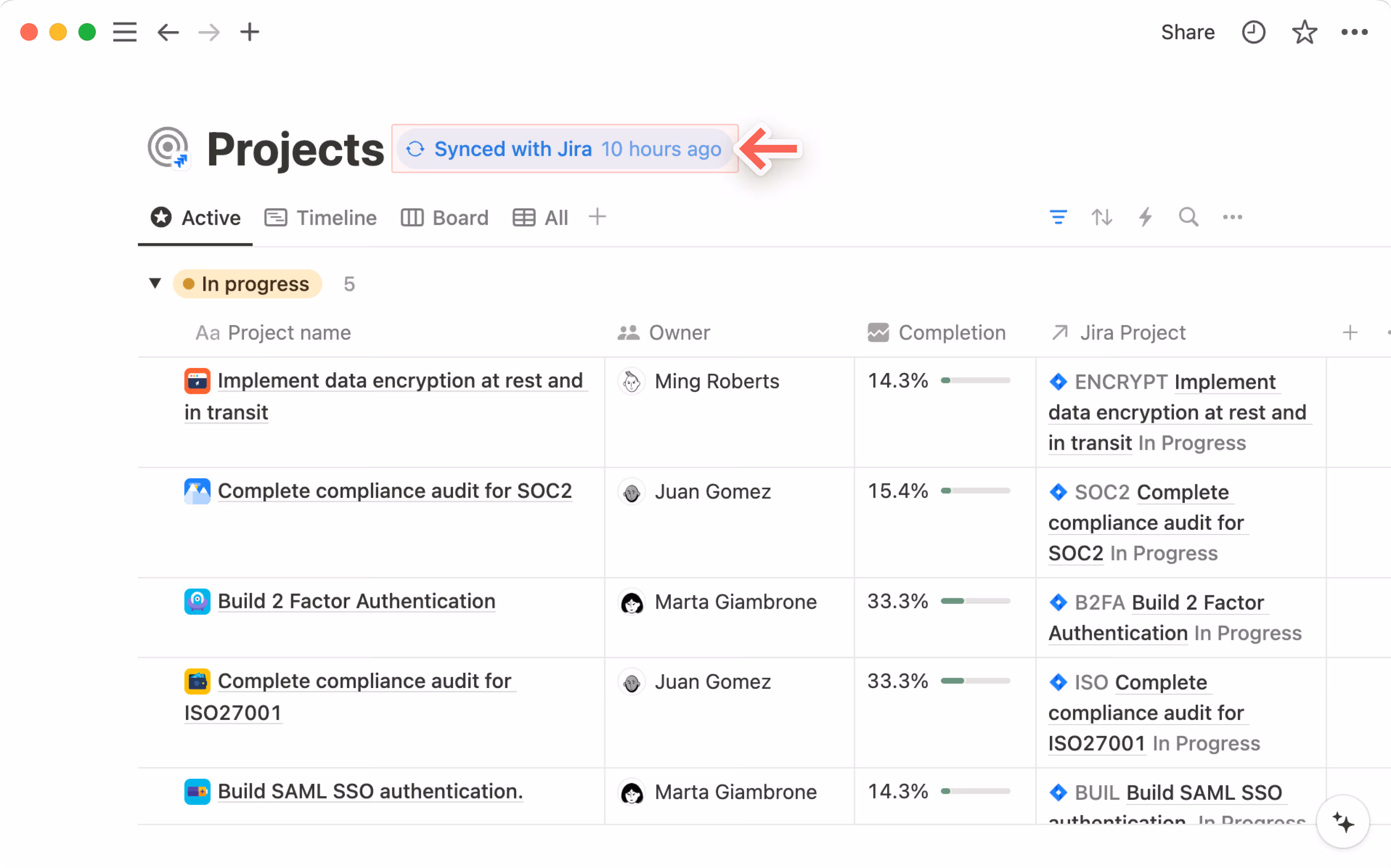 hc: sincronizado com o jira