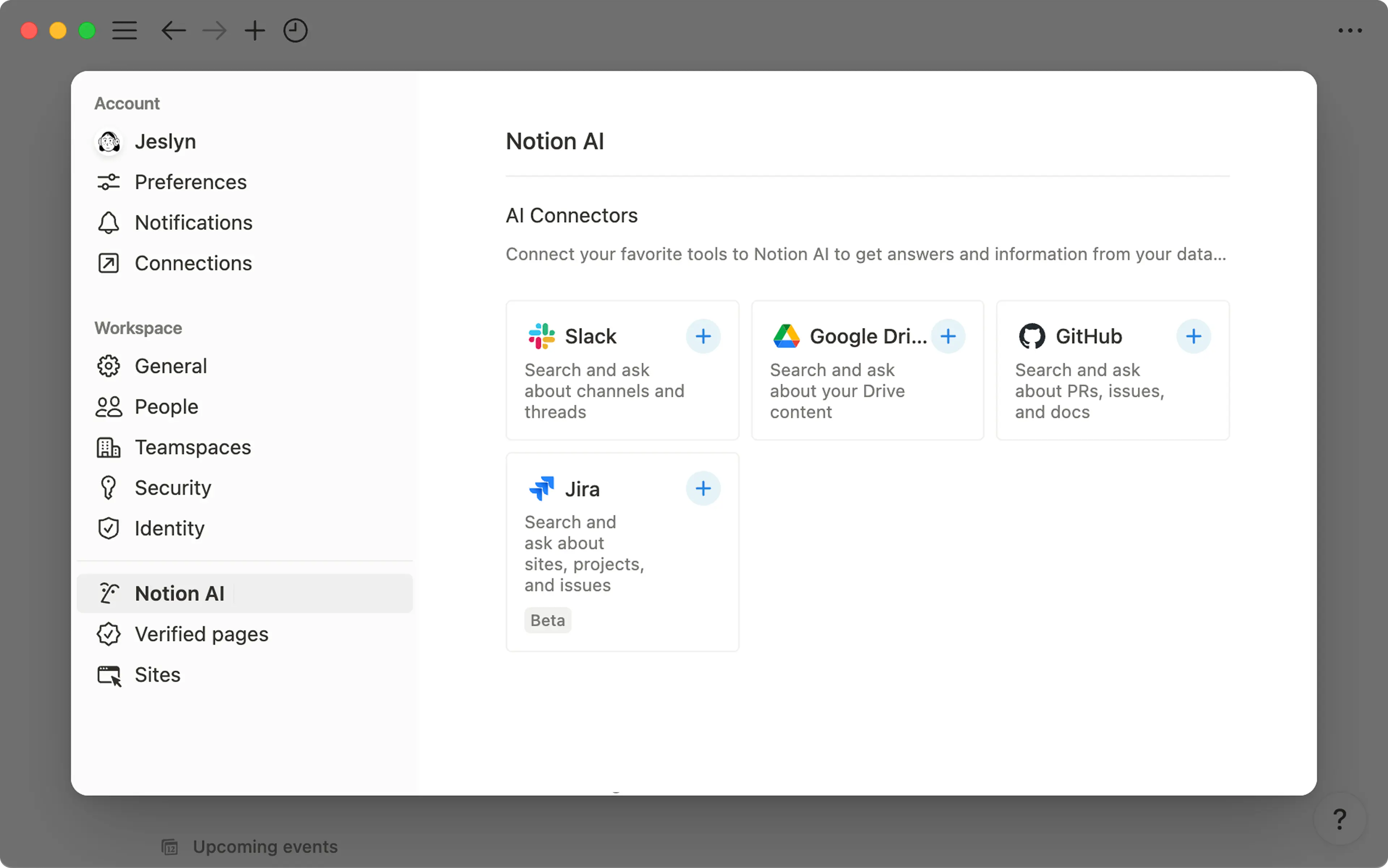 도움말 센터: Notion AI 커넥터 베타 메인