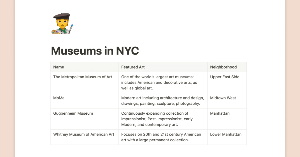 Notion 2.14 vous permet de créer des tableaux 🏓