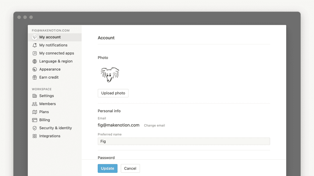 Account settings & preferences