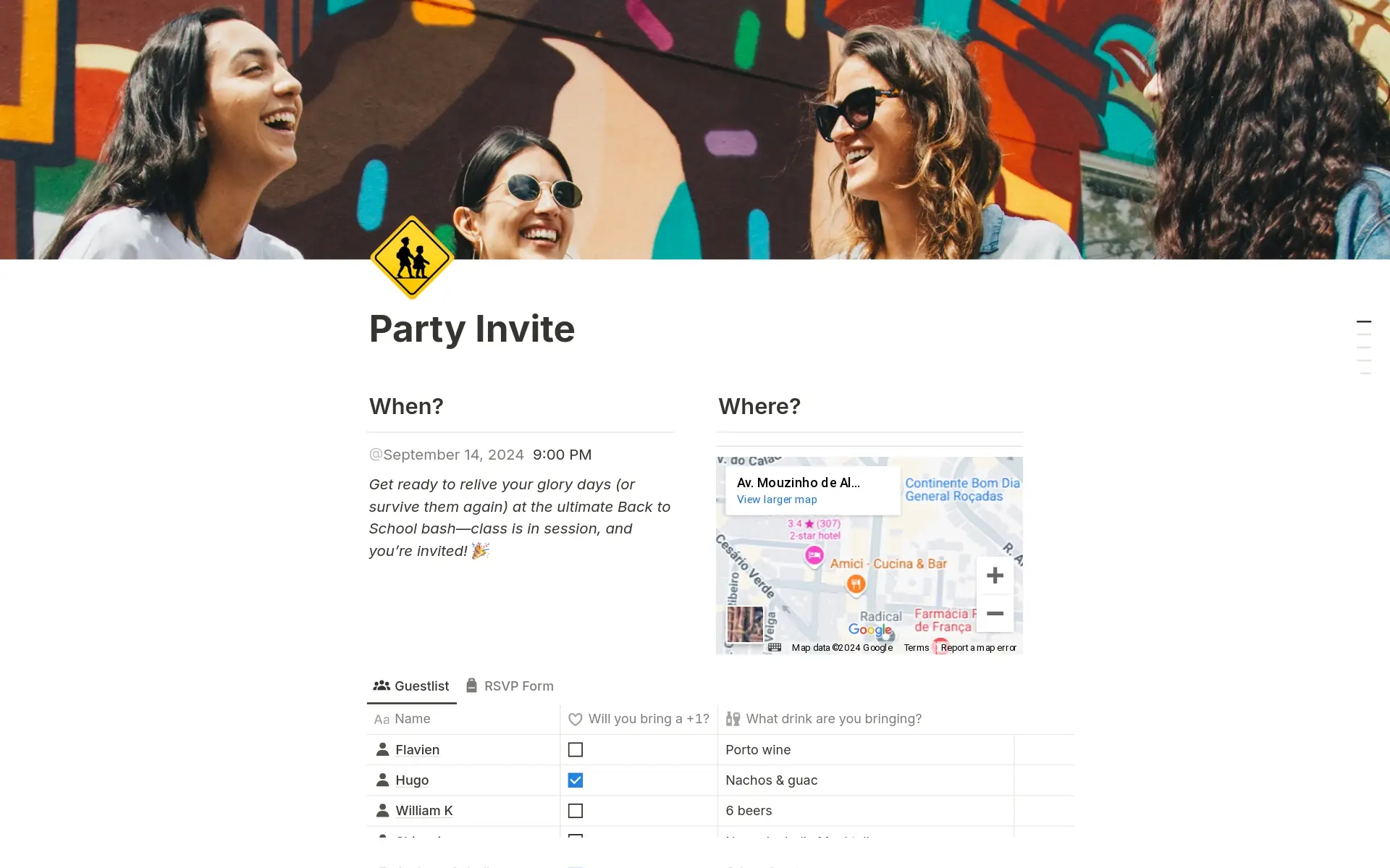 Party invite with RSVP的模板预览