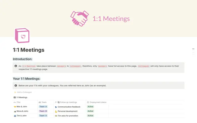 1:1 Meetings